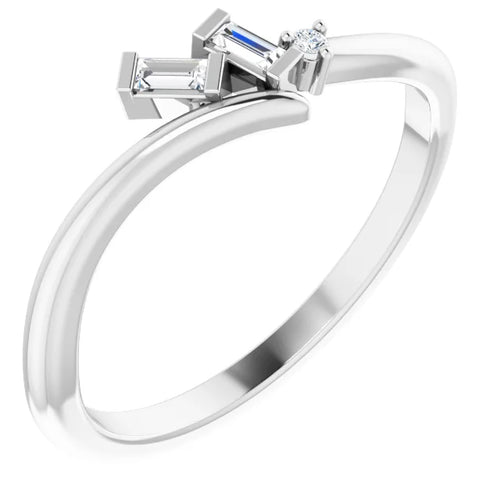 Custom Natural Diamond Bypass Stacking Wedding Ring