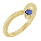 Custom 3 mm Bezel Set Gemstone Ring