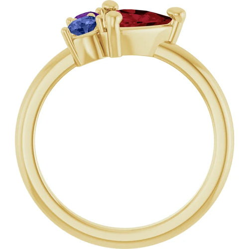 Custom 3 Gemstone Cluster Ring