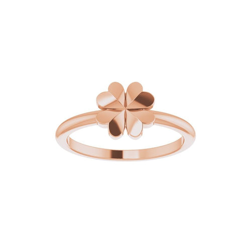 four-leaf clover ring|Material:14K Rose Gold