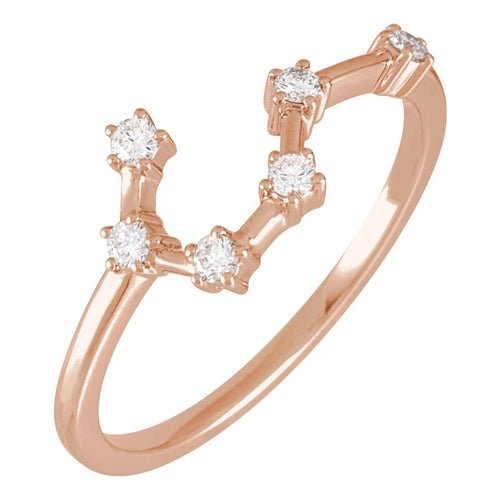 Zodiac Constellation Diamond Ring - Taurus|Material:14K Rose Gold