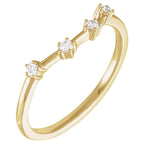 Zodiac Constellation Diamond Ring - Aquarius|Material:14K Yellow Gold