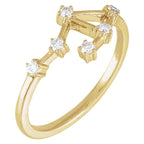 Zodiac Constellation Diamond Ring - Libra|Material:14K Yellow Gold
