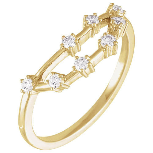 Zodiac Constellation Diamond Ring - Capricorn|Material:14K Yellow Gold