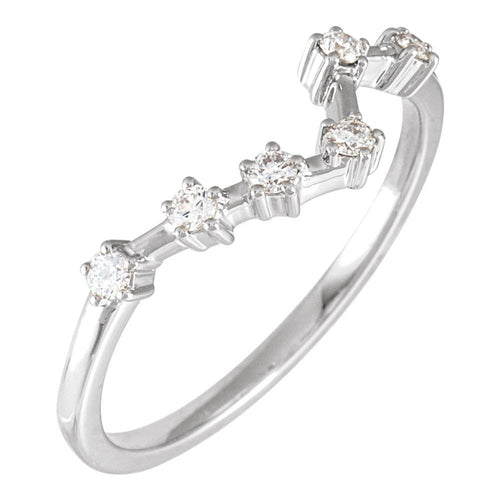 Zodiac Constellation Diamond Ring - Pisces|Material:14K White Gold