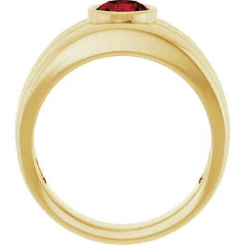 Custom Men's 6.5 mm Gemstone Ring