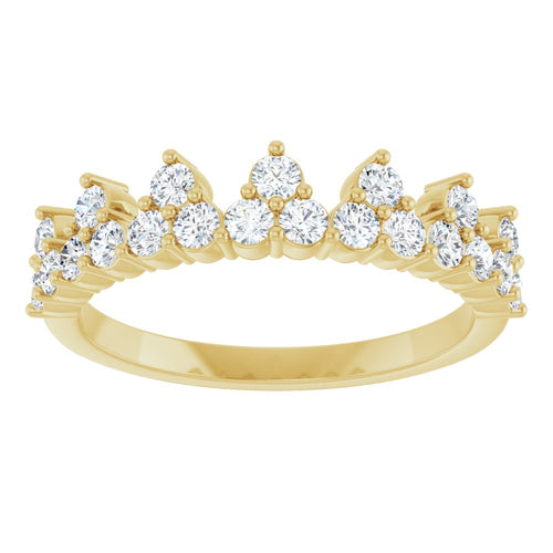 Royal Crown Ring - Diamond|Material:14K Yellow Gold