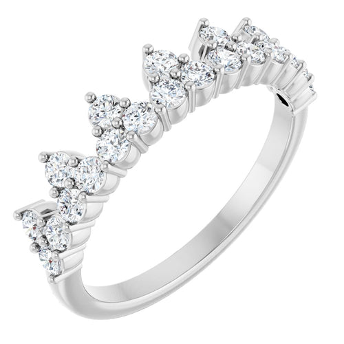 Royal Crown Ring - Diamond|Material:14K White Gold