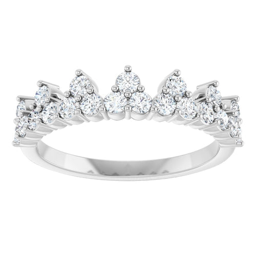Royal Crown Ring - Diamond|Material:14K White Gold
