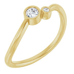 Two Gemstone Ring - Diamond|Material:14K Yellow Gold
