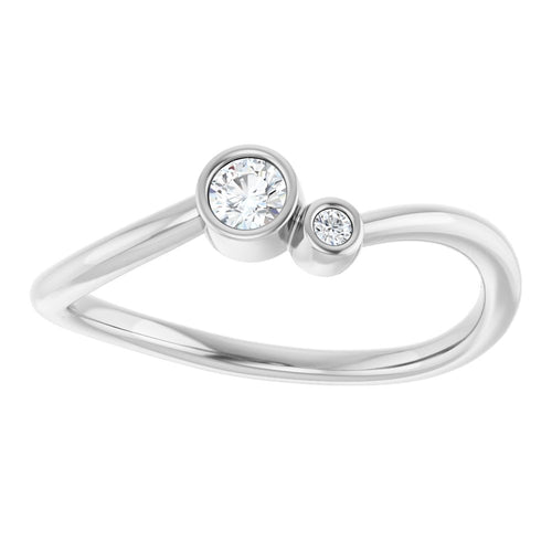 Two Gemstone Ring - Diamond|Material:Platinum