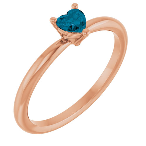 Heart Solitaire Ring - Topaz|Material:14K Rose Gold