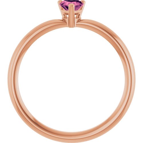 Heart Solitaire Ring - Tourmaline|Material:14K Rose Gold