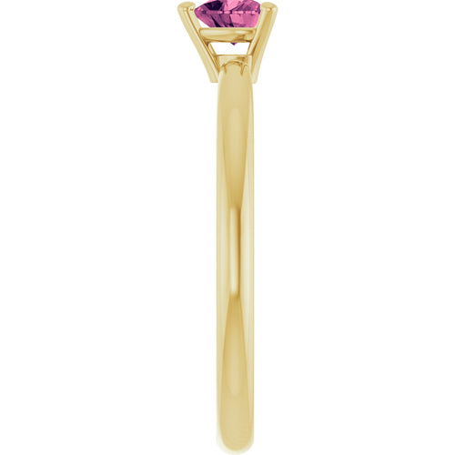 Heart Solitaire Ring - Tourmaline|Material:14K Yellow Gold