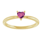 Heart Solitaire Ring - Tourmaline|Material:14K Yellow Gold