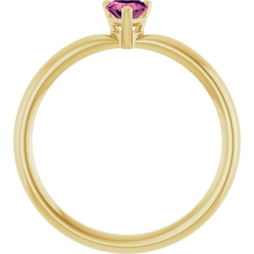 Heart Solitaire Ring - Tourmaline|Material:14K Yellow Gold