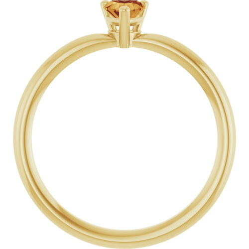 Heart Solitaire Ring - Citrine|Material:14K Yellow Gold