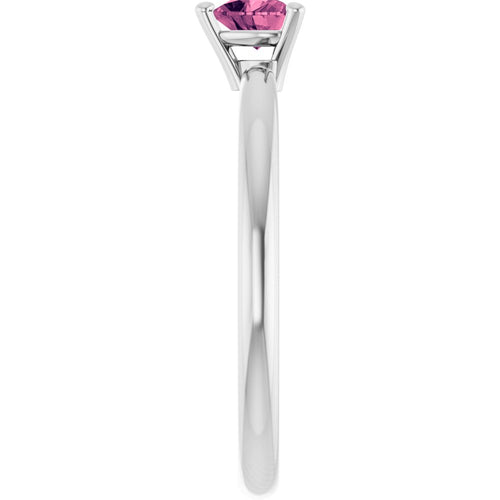 Heart Solitaire Ring - Tourmaline|Material:14K White Gold