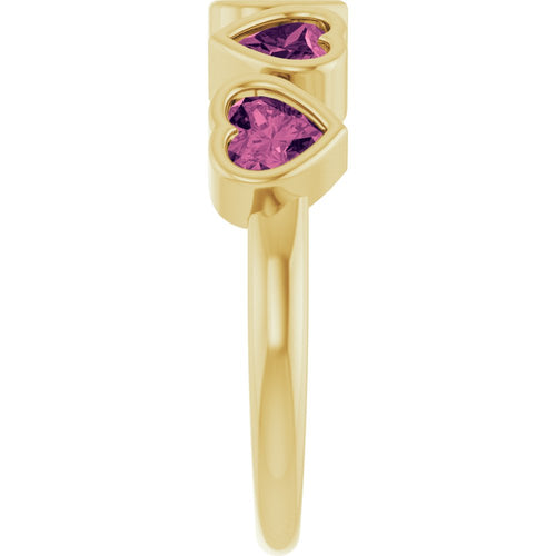 Heart Gemstone Ring - Tourmaline|Material:14K Yellow Gold