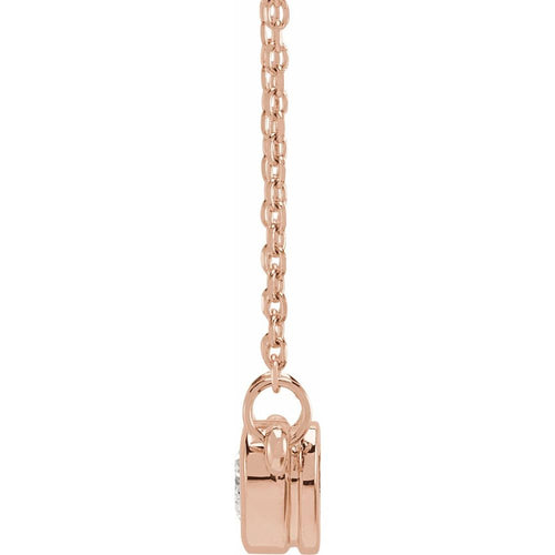 14K Gold Natural Diamond Heart Necklace|Material:14K Rose Gold