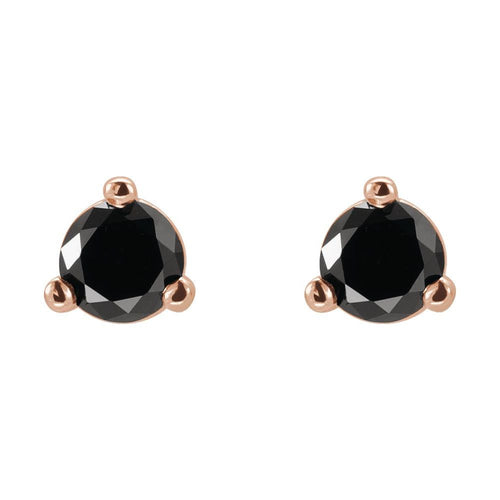 Black Diamond Earrings|Material:14K Rose Gold