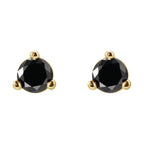 Black Diamond Earrings|Material:14K Yellow Gold