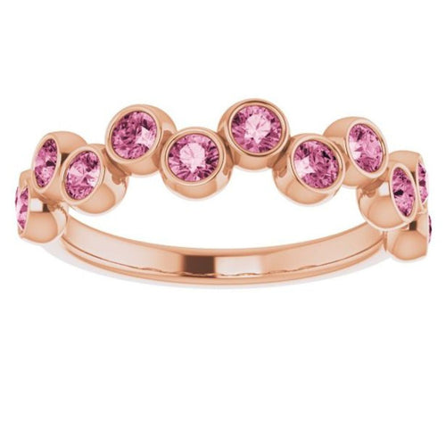 Pink Tourmaline Cluster Ring|Material:14K Rose Gold