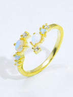 adjustable moonstone ring|Color:Gold