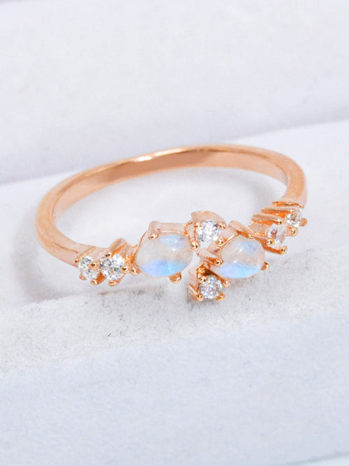 adjustable moonstone ring|Color:Rose Gold