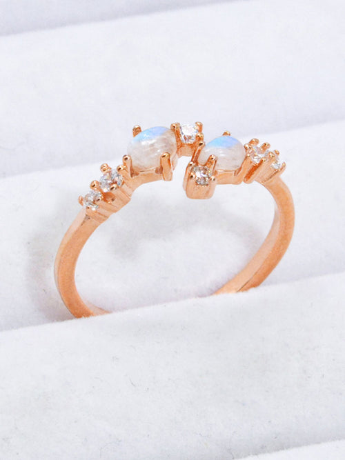 adjustable moonstone ring|Color:Rose Gold