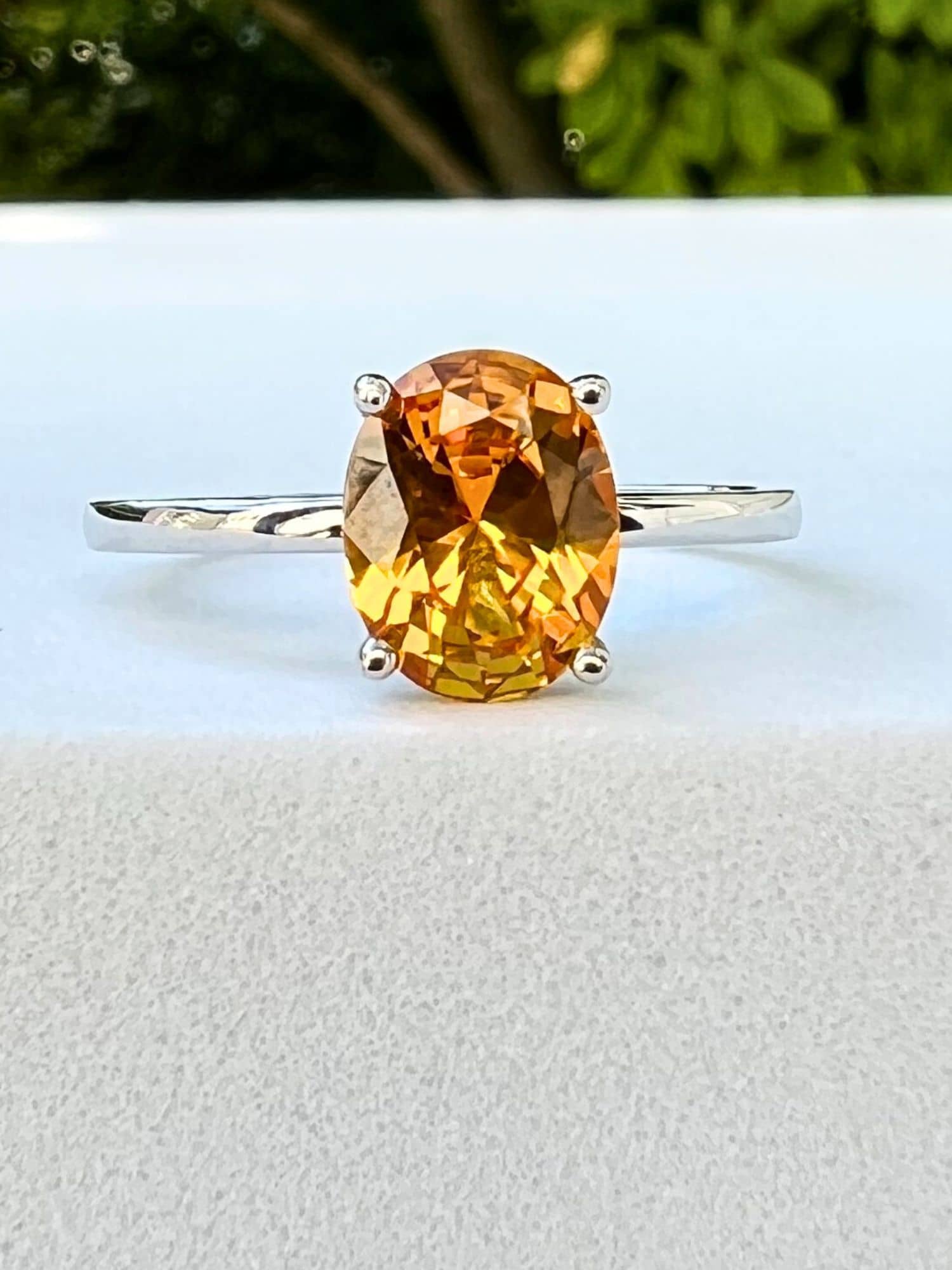 Vintage 4 Carat Yellow Sapphire Ring in 22k Solid Gold - Ruby Lane