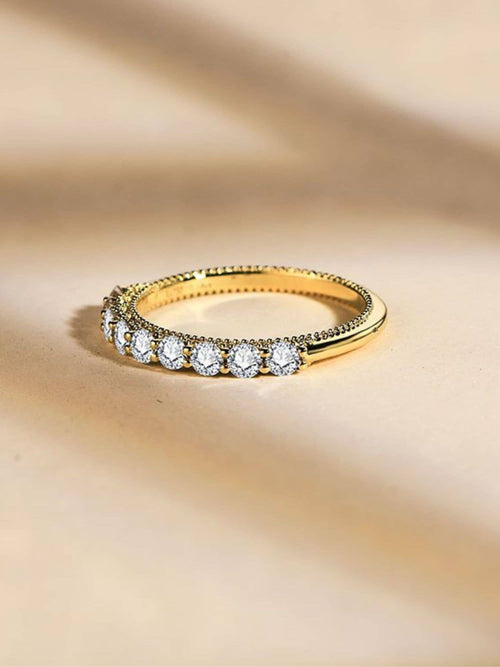 Front view of the moissanite eternity ring