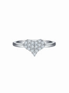 front view of the moissanite heart ring