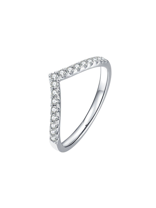 front view of the moissanite pave ring