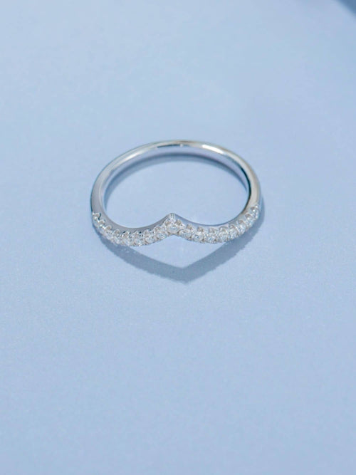 head on view of the moissanite pave ring