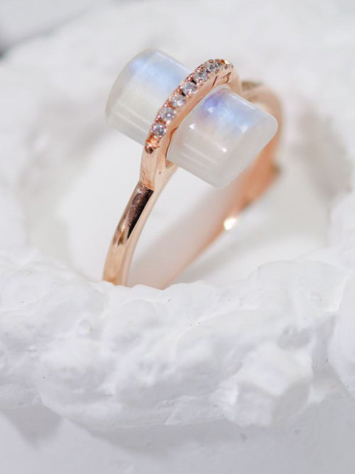 moonstone glow ring|Color:Rose Gold