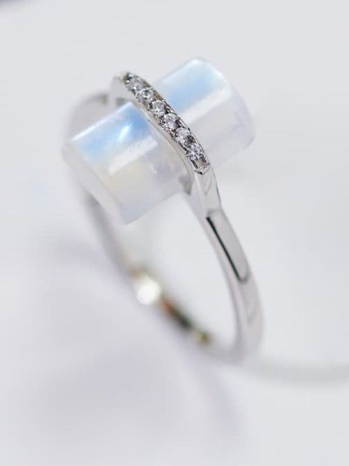moonstone glow ring|Color:Platinum