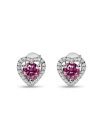 Front view of the pink moissanite earrings
