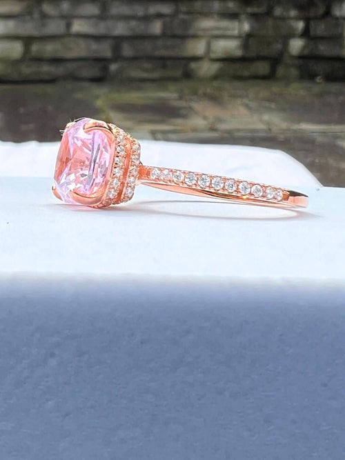 side view of pink ring
