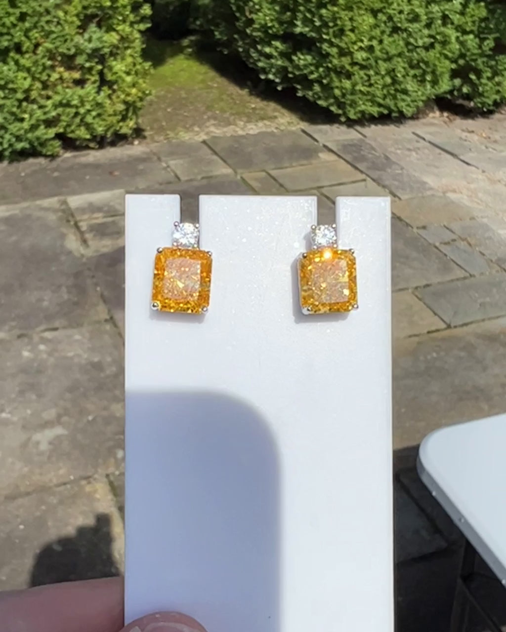 the yellow stone earrings