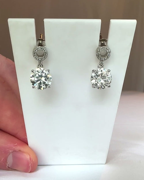 the 2 carat moissanite drop earrings