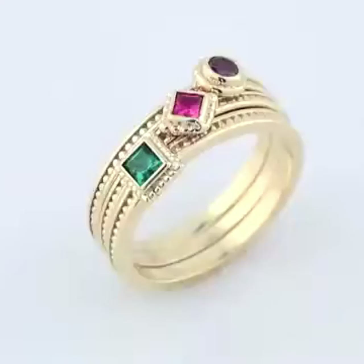 Custom 3x3 Square Stacking Wedding Ring