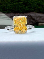 front view of radiant hidden halo ring|Color:Yellow