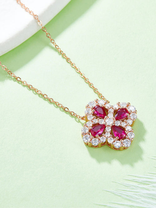 ruby flower necklace